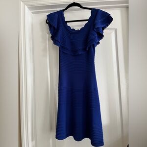 Eliza J Blue Ruffled A-line Mini Dress